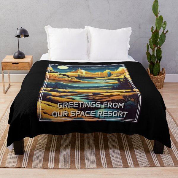 Artikelvorschau, Retro Science Fiction Landscape - Greetings from our Space Resort entworfen und verkauft von VauKaArtShop.