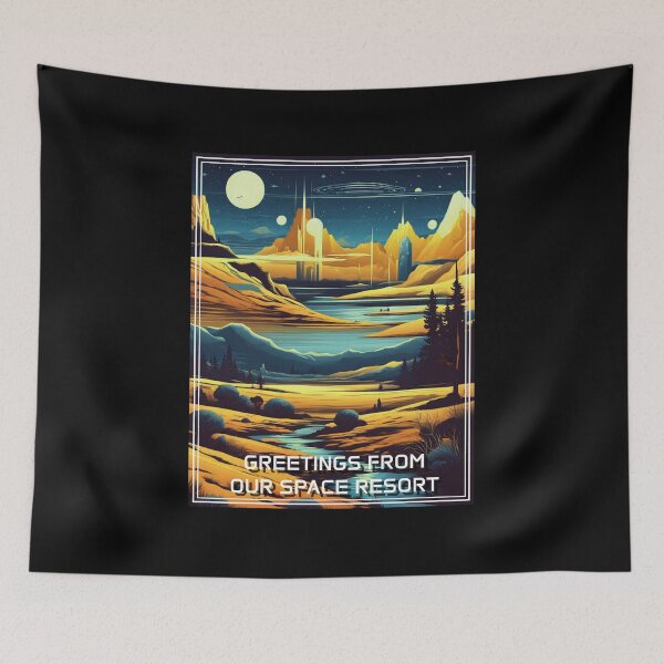 Artikelvorschau, Retro Science Fiction Landscape - Greetings from our Space Resort entworfen und verkauft von VauKaArtShop.