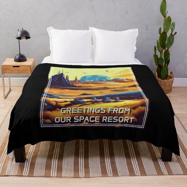 Artikelvorschau, Retro Science Fiction Landscape - Greetings from our Space Resort entworfen und verkauft von VauKaArtShop.