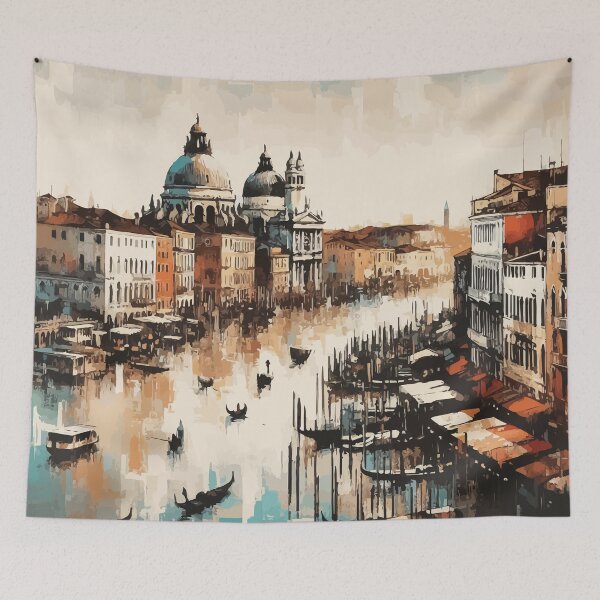 Item preview, Vintage Venice Impressionism Painting designed and sold by TomFrontierArt.