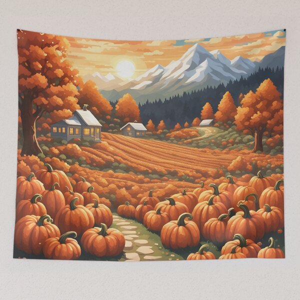 Item preview, Fall Pumpkin Field designed and sold by VeiledVision.