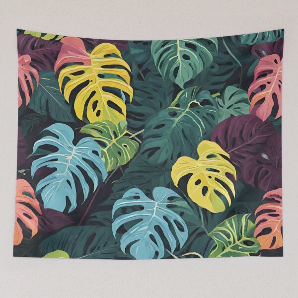 Item preview, Colorful monstera leafes designed and sold by MyCraftForYOU.