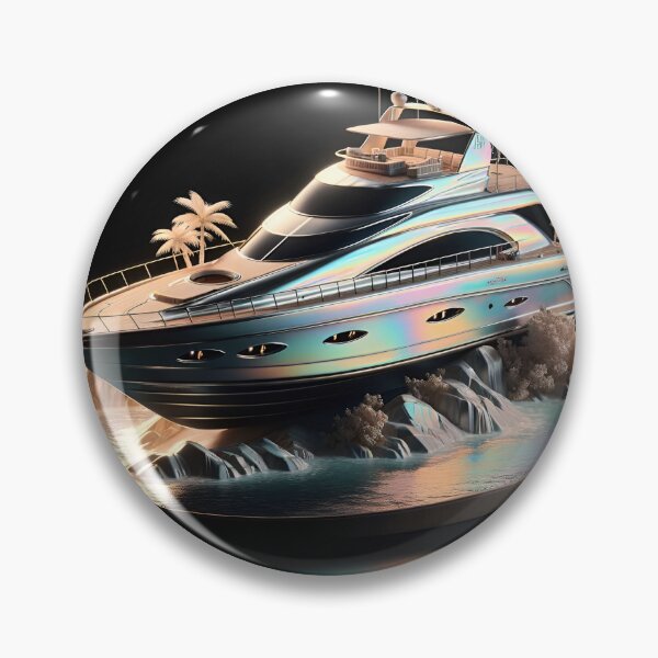 Item preview, Pearlescent Yacht: Nostalgic Island Escape Art designed and sold by ByDigitalDream.