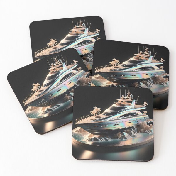Item preview, Pearlescent Yacht: Nostalgic Island Escape Art designed and sold by ByDigitalDream.