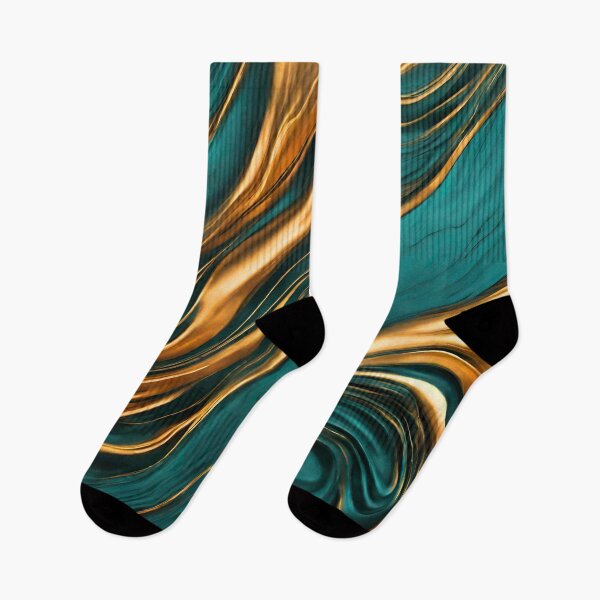 Item preview, Preppy Minimalist Bohemian Eclectic Gold Teal Blue Swirls designed and sold by LEILA ART SPACE.