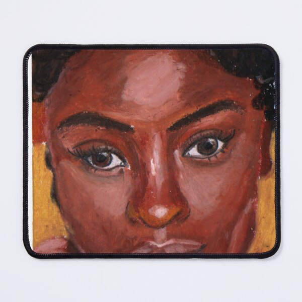Item preview, Black woman warm tones oil portrait designed and sold by drawingmary.
