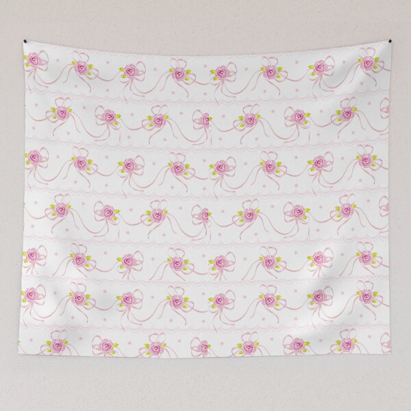 Item preview, Coquette Girly Bow Pink Flower Pinterest Aesthetic Pattern  designed and sold by lovcee.