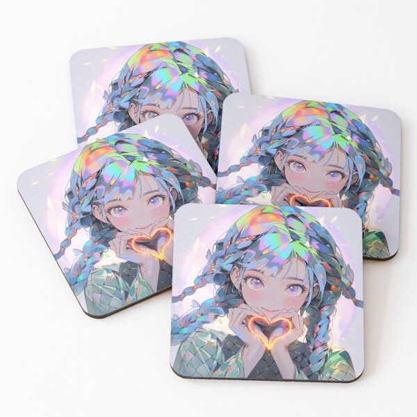 Artikelvorschau, Süßes Regenbogenhaar-Anime-Mädchen und Herz entworfen und verkauft von bubblegoth.