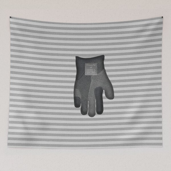 Item preview, Sleeping Pocket for Thing T. Thing - Addams family (gray stripe pattern) designed and sold by D-Vogt-Grafik.