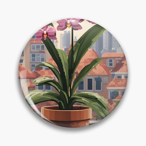 Item preview, Pixel Art Potted Orchid designed and sold by VeiledVision.