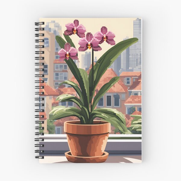 Item preview, Pixel Art Potted Orchid designed and sold by VeiledVision.