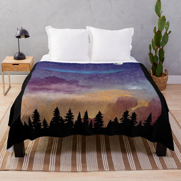Item preview, Night Sky landscape with radiant moon in night Landscape with Constellations designed and sold by CosmicNook1.