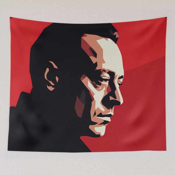 Aperçu de l'œuvre Albert Camus | Minimalisme rouge créée et vendue par ComicsFactory.