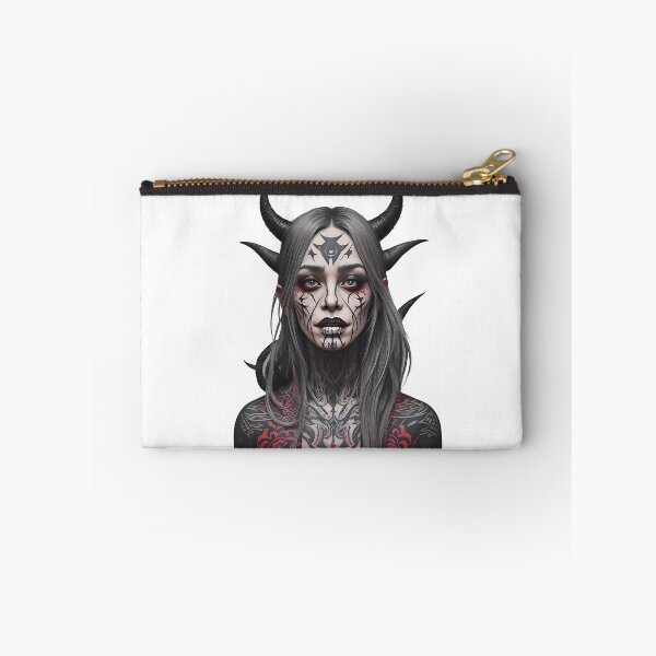 Item preview, Portrait of a tattooed vampire woman with horns designed and sold by Frostquest.