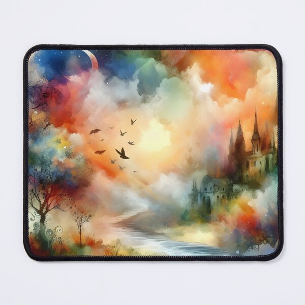 Item preview,  "Water-colored Fantasy World  Mood 14 :Throw Pillow designed and sold by LLdreams.