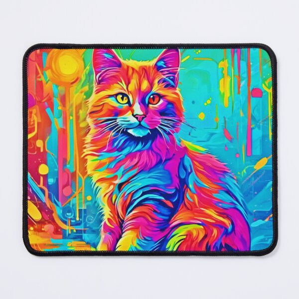 Item preview, Luminous Feline: Colorful Neon Cat designed and sold by Health And Fitness Posts e-Store.