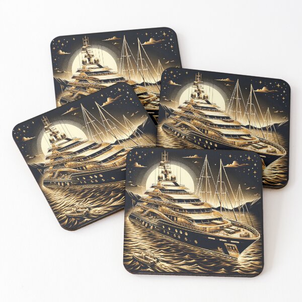 Artikelvorschau, Goldene Yacht: Erkundung in expressionistischen Gewässern entworfen und verkauft von ByDigitalDream.