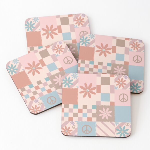 Item preview, Boho Peace Patchwork Floral Checker designed and sold by CreativeDraws42.