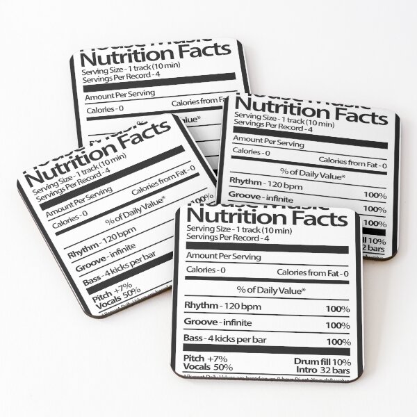 Item preview, House Music Nutrition Facts designed and sold by StrictlyDesigns.
