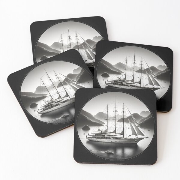 Item preview, Exploration Dreams: White Yacht in Idyllic Ambiance designed and sold by ByDigitalDream.