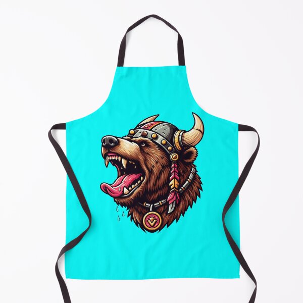 Item preview, VIKING BEAR HEAD - #00FFFF designed and sold by Marlon Oseguera.