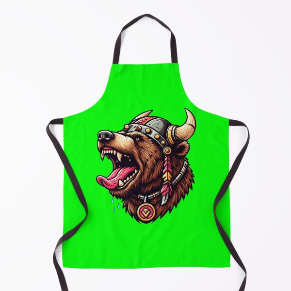 Item preview, VIKING BEAR HEAD - #00FF00 designed and sold by Marlon Oseguera.