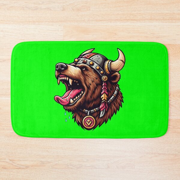 Item preview, VIKING BEAR HEAD - #00FF00 designed and sold by Marlon Oseguera.