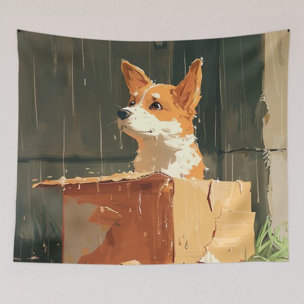 Item preview, Cute Corgi dog looks out of the box designed and sold by CorgiCuddle.