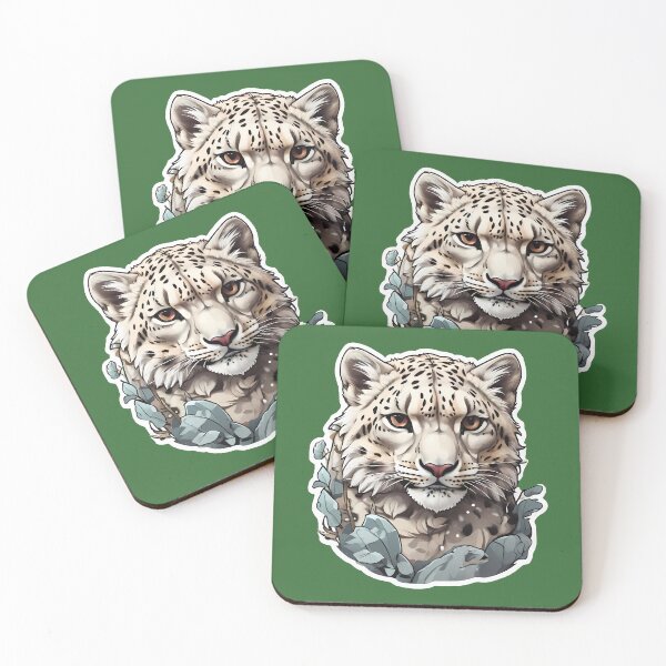 Item preview, Majestic Snow Leopard in Flowers designed and sold by Irbisinthebox.
