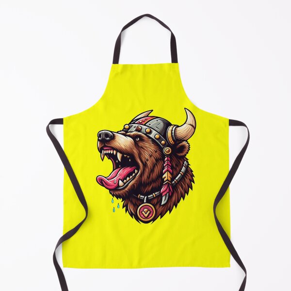 Item preview, VIKING BEAR HEAD - #FFFF00 designed and sold by Marlon Oseguera.