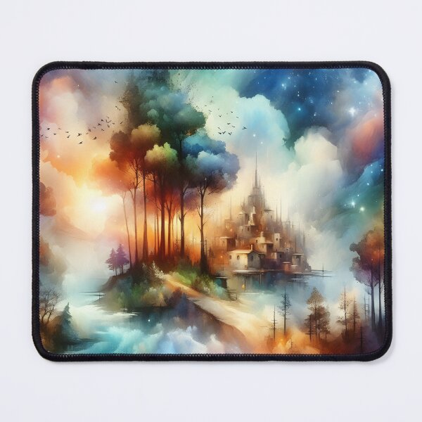 Item preview,   "Water-colored Fantasy World  Mood 16:Throw Pillow designed and sold by LLdreams.