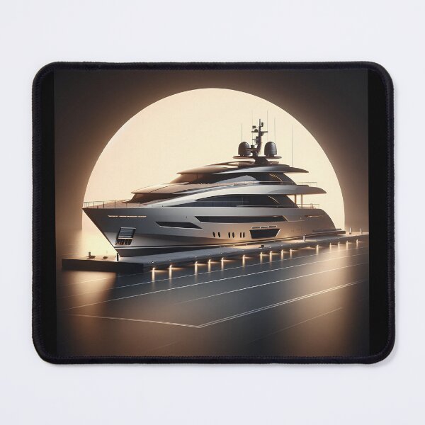 Item preview, Sundown Serenity: Silver Yacht in Luxe designed and sold by ByDigitalDream.