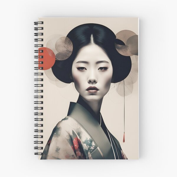 Aperçu de l'œuvre Femme Geisha abstraite créée et vendue par PyxieZen.