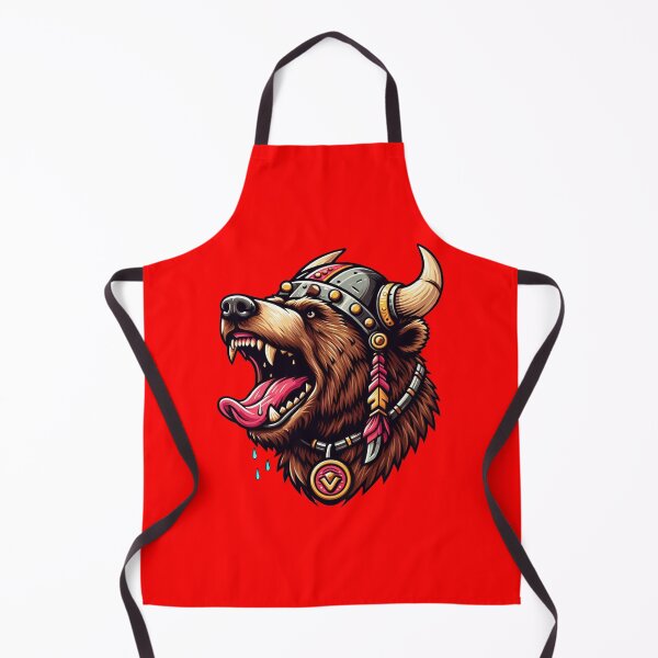 Item preview, VIKING BEAR HEAD - #FF0000 designed and sold by Marlon Oseguera.