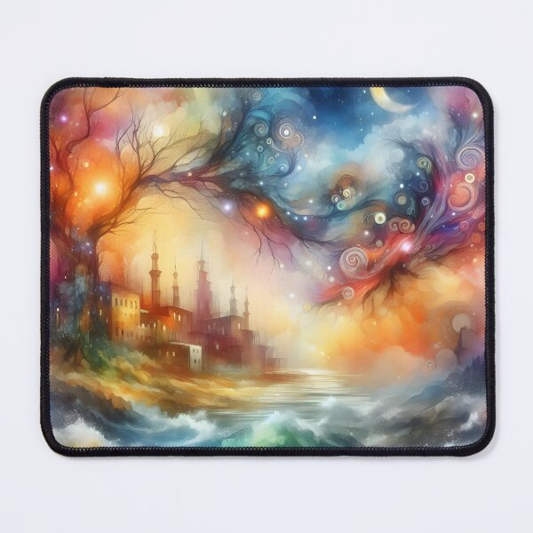 Item preview, "Water-colored Fantasy World  Mood 18:Throw Pillow designed and sold by LLdreams.