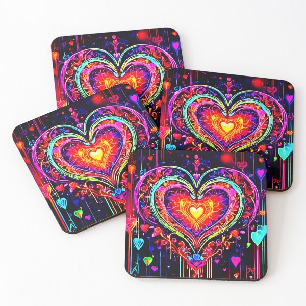 Item preview, Radiant Romance: Beautiful Neon Heart Art designed and sold by Health And Fitness Posts e-Store.