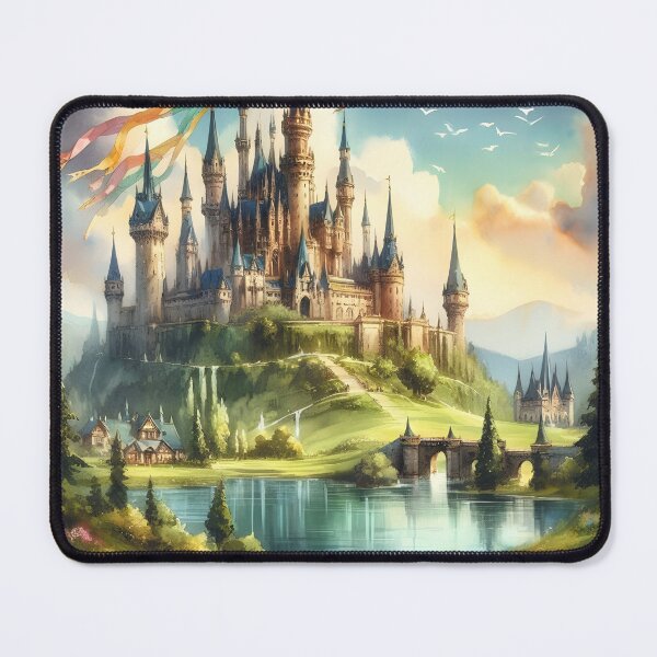 Item preview, "Water-colored Fantasy World Castle 19:Throw Pillow designed and sold by LLdreams.