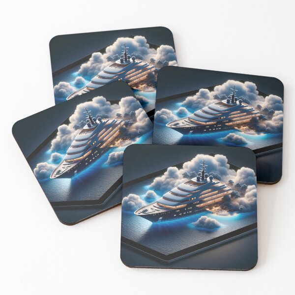 Item preview, Ocean Dreams Serene Yacht in Island Blue designed and sold by ByDigitalDream.