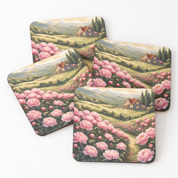 Item preview, Rolling Hills of Peonies designed and sold by VeiledVision.