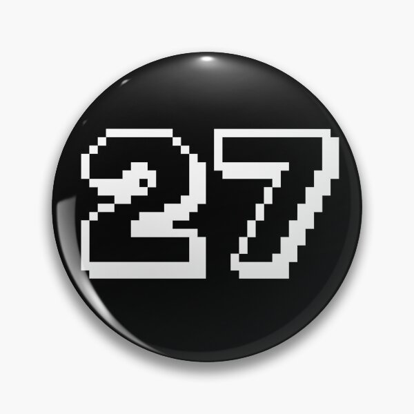 Item preview, 27, twenty-seven, white, retro video game, 1 up! designed and sold by Numbers-Art.