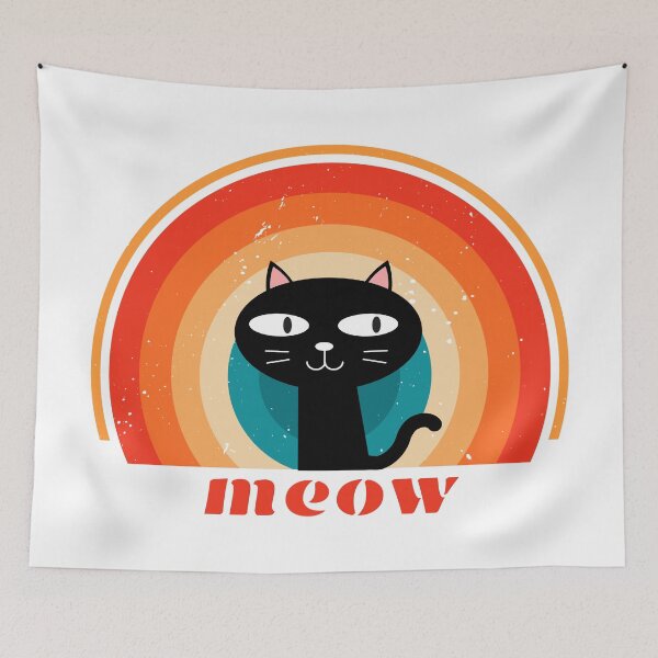 Item preview, Black cat retro sunset designed and sold by LuckyFamily.