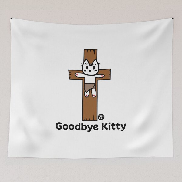Aperçu de l'œuvre GOODBYE KITTY - JESUS CROSS créée et vendue par TODD GOLDMAN.