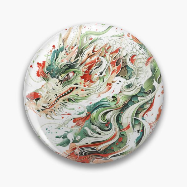 Item preview, Mythical Green Dragon Illustration Amidst Whirls and Splashes 1 designed and sold by Reichcorp.