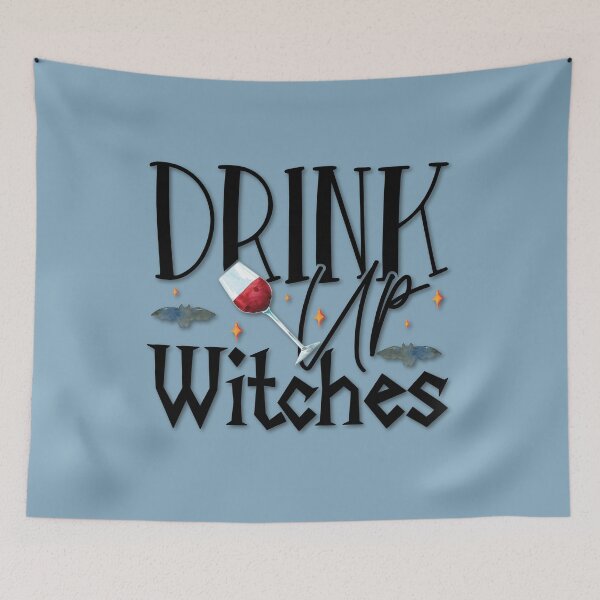 Item preview, Boho Dusty Blue, Cottagecore - Drink Up Witches, Alaskamagick designed and sold by Alaska Magick.