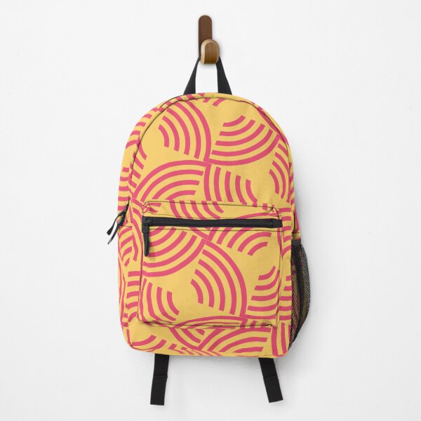 Item preview, Yellow Motif Pink Arc Stripe Lines Boundless Decor designed and sold by Alchemy-A-La-G.