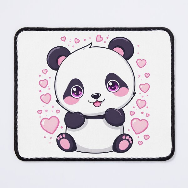Item preview, cute panda sparkly eyes and hearts designed and sold by hamzamah.