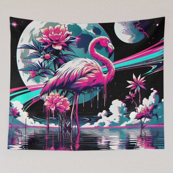 Item preview, Vaporwave Flamingo Dreams designed and sold by OVERALLBUGZY.