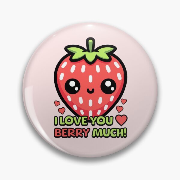 Item preview, I Love You Berry Much! Cute Strawberry Pun designed and sold by PMCreative.