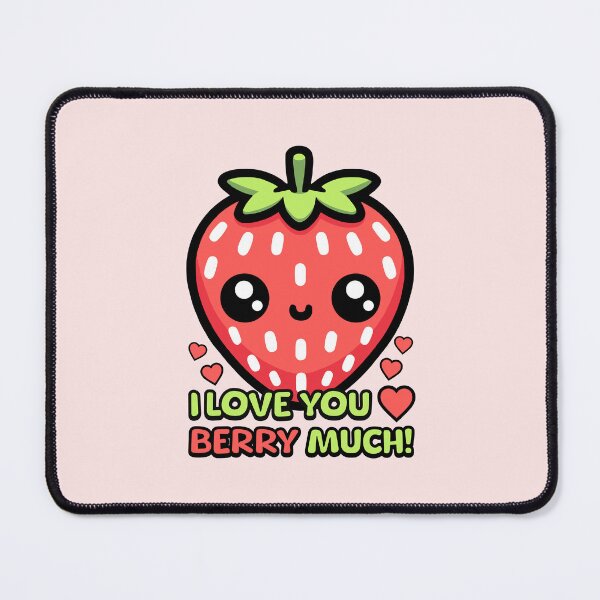 Item preview, I Love You Berry Much! Cute Strawberry Pun designed and sold by PMCreative.