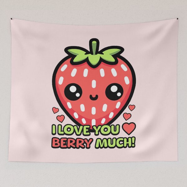 Item preview, I Love You Berry Much! Cute Strawberry Pun designed and sold by PMCreative.